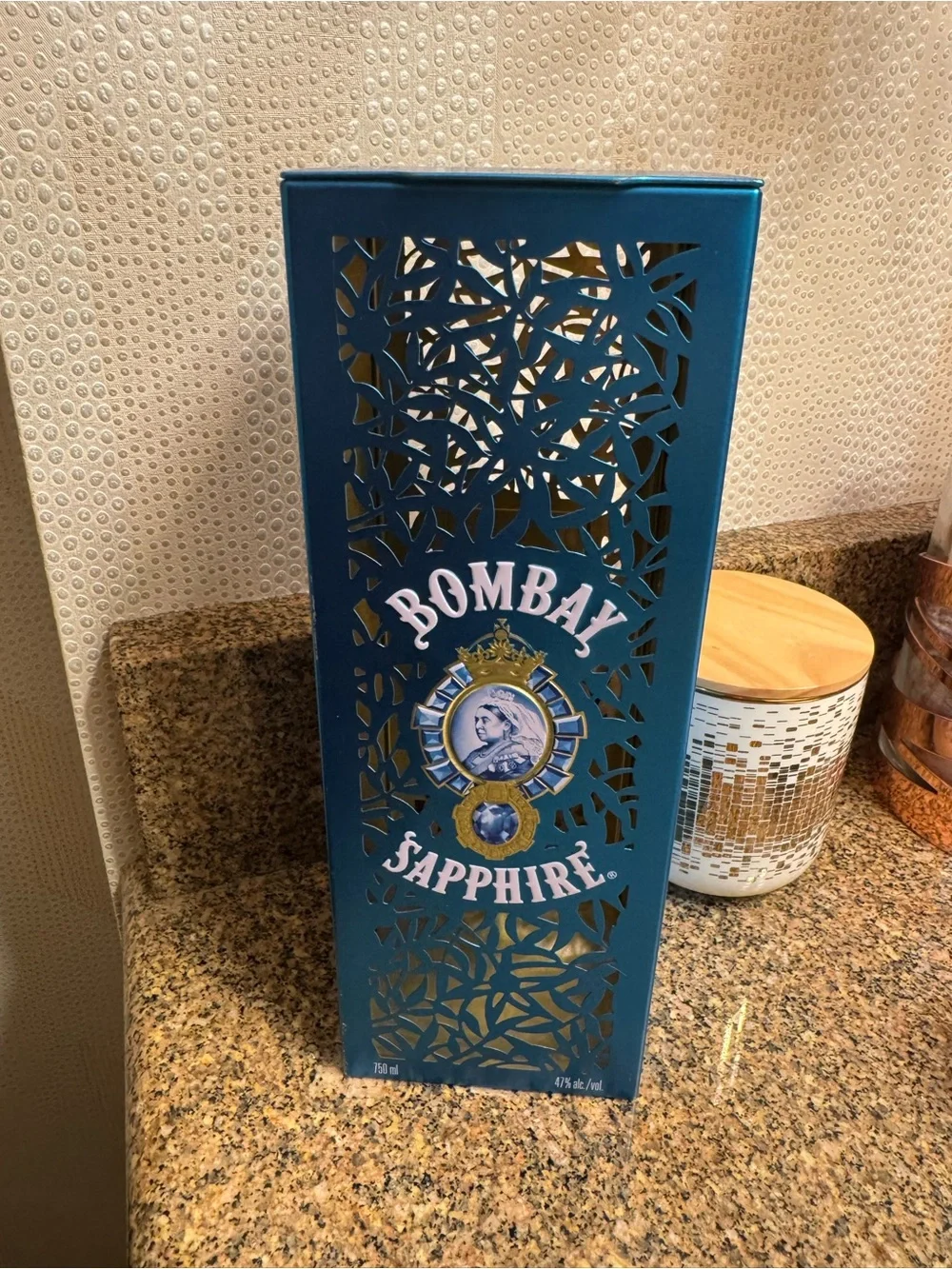Bombay‎ Sapphire Decorative  Metal Display Gift Box - Teal Blue